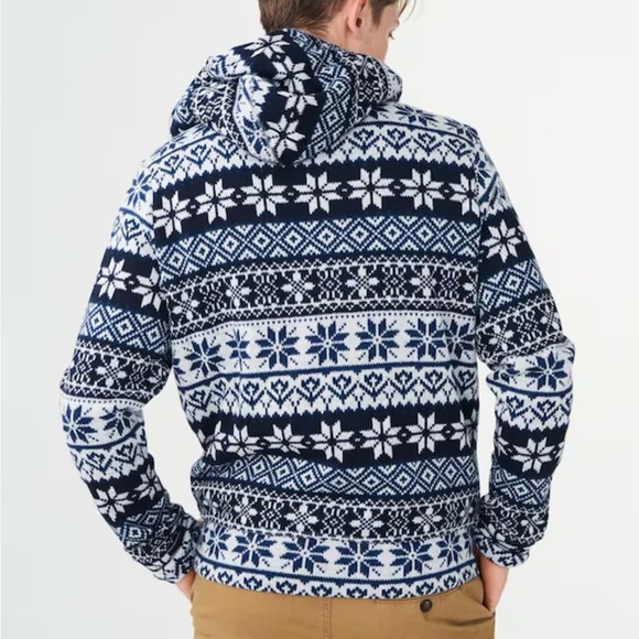 Aéropostale Sherpa Lined Fair Isle Zip Hoodie Jacket – Size M - Picture 7 of 15